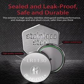 JUNINXIU AG10 Battery LR1130 Battery L1131f Battery L1131c SG10 389 189 1.5V Long-Lasting Alkaline Button Cell Batteries【5-Year Shelf Life】(6 Count)