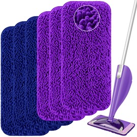 Aifacay Reusable Mop Pads Refills Compatible with Swiffer Wet Jet, 6 Pack Wet Pads Refill Microfiber Wet Dry Use Replacement Heads for Swiffer WetJet 11" Mop Types of Floor Cleaning