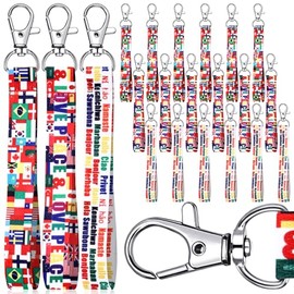 International Flags Lanyard Keychain - 72pcs for Celebrations