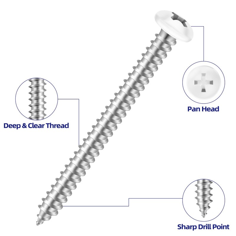 Etauwe 100 PCS #10 x 3/4" Pan Head Self Tapping