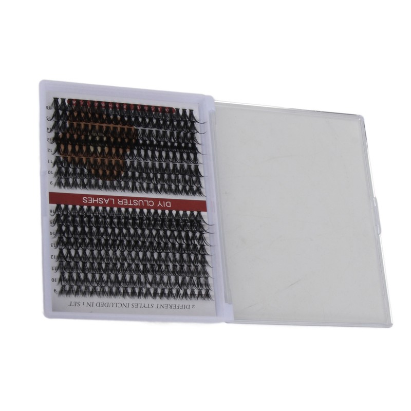 DIY Lash Extension Kit 240pcs Individual Eyelash 9‑16mm Clusters Eyelash