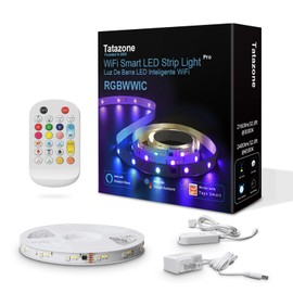 Tatazone 16.4ft RGBWW+IC WiFi Smart Flowing Led Strip Light, RGB Chasing Effect+Tunable White 3000K-6500K Led Lights Compatible with Alexa and Google, Color Changing, Music Sync for Bedroom
