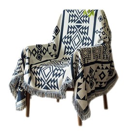 bluecookie_jp Scandinavian Style Multi Cover Sofa Cover, 35.4 x 35.4 inches (90 x 90 cm), Stylish, Blanket, Fringe, Cotton, 1 Seat, Couch, Bed Cover, Blanket, Native Carpet, Table Cover, Bath Mat,