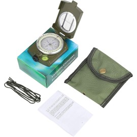 Professional Military Compass Waterproof Fluorescence Effect with Carrying Strap Waterproof and Shockproof for Hiking, Camping and Mountaineering