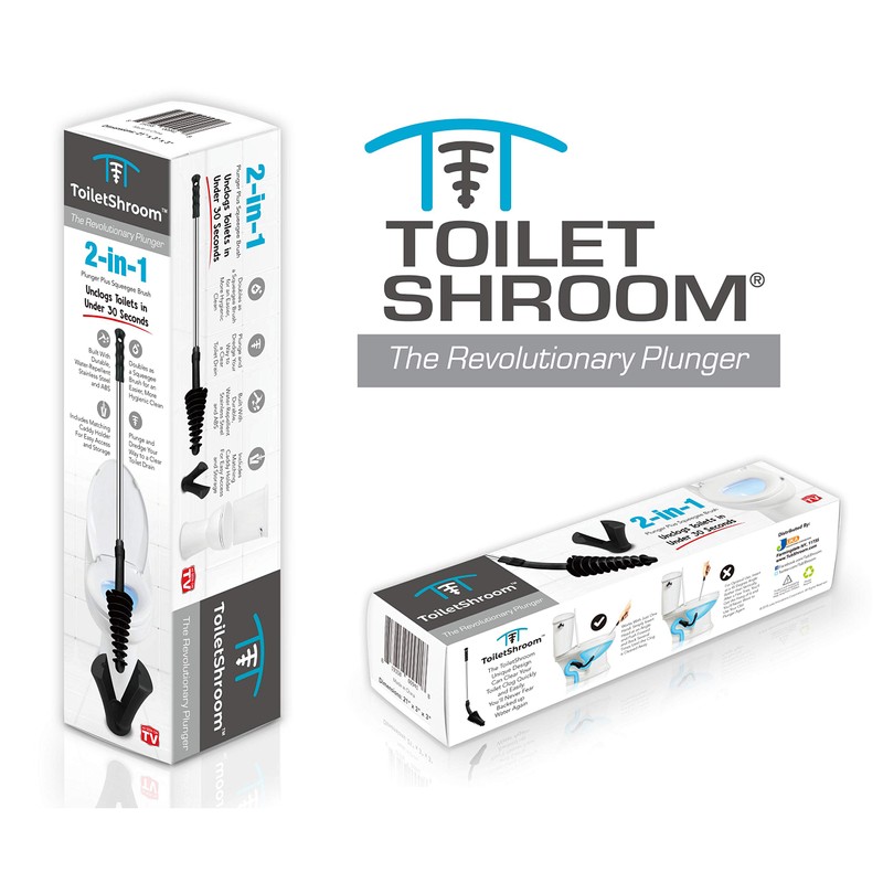 ToiletShroom Revolutionary Plunger, Squeegee, Clog Remover, Drain Cleaner, Bathroom Toilet