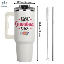 Christmas Gifts for Grandma - Best Grandma Ever Tumbler 40Oz - Grandmother Coffee Mugs, Gifts Ideas for Grandma, Grammy, Nana, Gigi, Mimi, Mamaw - Grandma Birthday Gifts, Mother's Day, Grandma Cup