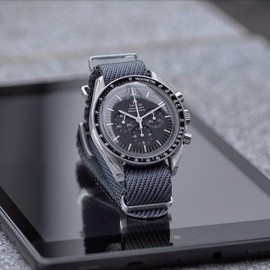 B & R Bands Nylon Woven Fabric Military Style Watch Band Straps - 20mm 22mm (20mm, Slate Grey)