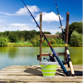 Relaxdays Foldable Bucket, 10 Litres, Spout, Hanging Eyelet, Carry Handle, Folding Bucket for Home & Camping, Cleaning Bucket, Grey/Green