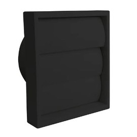 100mm Black Plastic Gravity Wall Grille with Non-Return Shutter