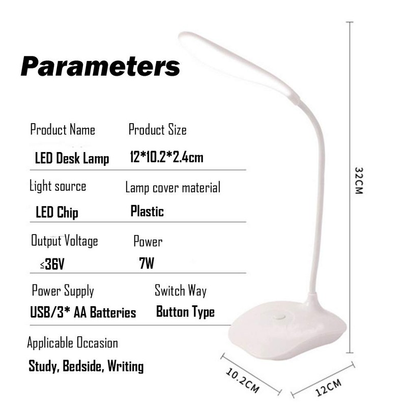 LED Table Lamp,Portable Eye-Protected Flexible Gooseneck Small Desk Lights for