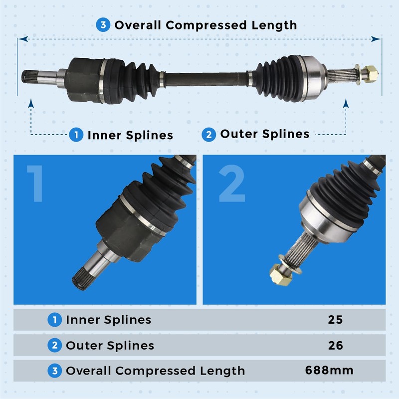 Bode-man Front Left Driver Side CV Axle Shaft Assembly for