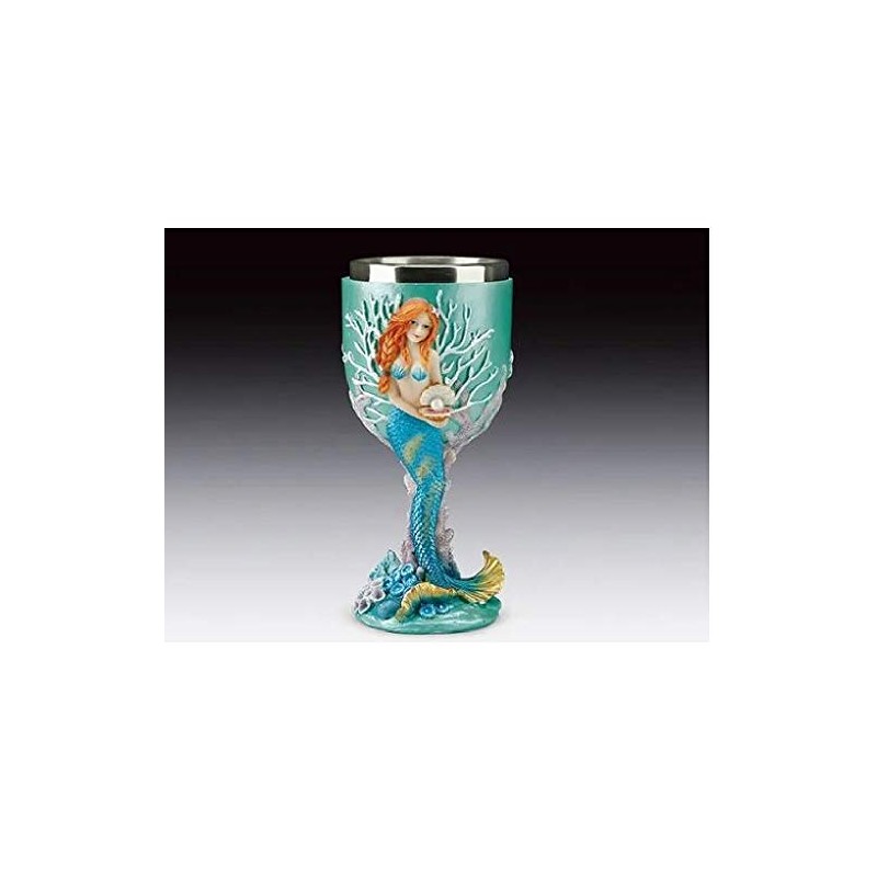 Everspring Import Company Goblet With Mermaid And Pearl