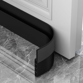 Door Sweep, Door Draft Stopper, Self Adhesive Weather Stripping 2" Width x 39" Length Seal Strip Gap Blocker Easy Cut to Size Black