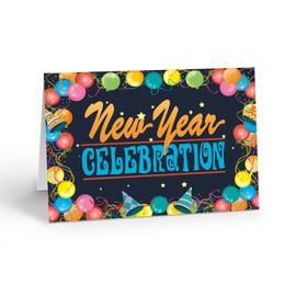 Stonehouse Collection | New Years Celebration | Happy New Year | 12 New Years Cards & Envelopes | USA Made (Celebration Balloons)