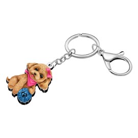 LONYOO Acryl Cute Pudel Hund Schlüsselanhänger Zubehör Goldendoodle Geschenke für Hundeliebhaber Frauen Mädchen Damen Schlüssel Rucksack Geldbörse Charms (Braun)