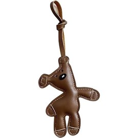 Afoxon Vegan Leather Bag Charms Purse Charms for Handbags Preppy Stuff Designer Cute Keychains for Women Car Accessories(Brown horse)
