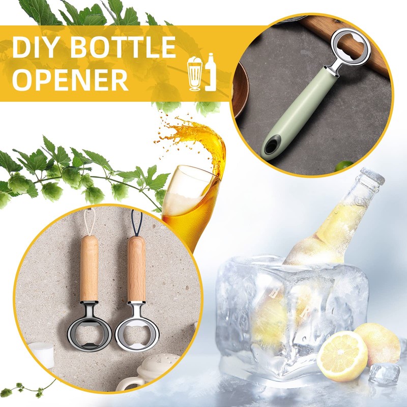 Ohiyoo Metal Bottle Opener Insert Kits 8 Pack Blank Stainless