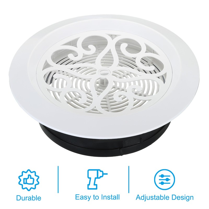 PATIKIL 8 Inch Round Air Vent, Adjustable Ceiling Diffuser Grill