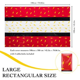 1 Pack Cartoon Tablecloth: Red & White Lightning Bolt Party Table Cover