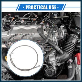 TUCKBOLD AN3 Braided Steel Turbo Oil Feed Line 90Degree to Straight Hose End, 36" Remote Turbocharger Oil Drain Return Line for Car Durable Stainless Steel PTFE Silver Tone Automotive Parts