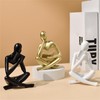 LINZHEN Style-A Black, Creative Abstract Thinker Bookend for Home Aesthetic,