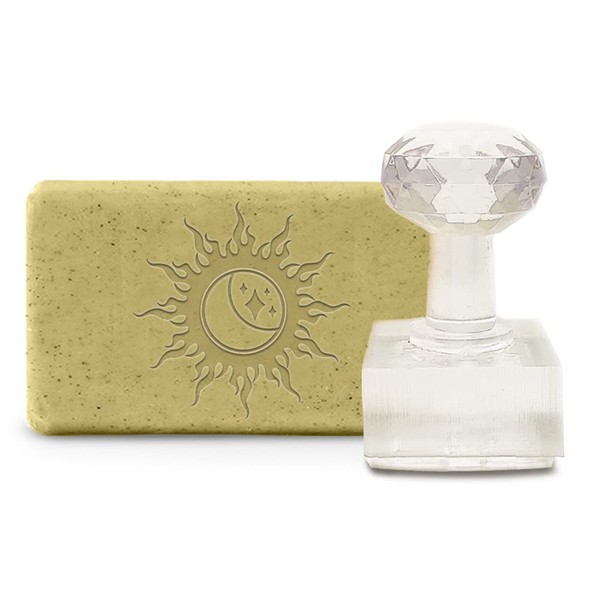 CRASPIRE Handmade Soap Stamp Sun Moon Acrylic Soap Stamp with