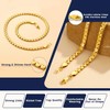 Gold Box Chain Necklace 4mm 6mm 30 Inch Stailess Steel