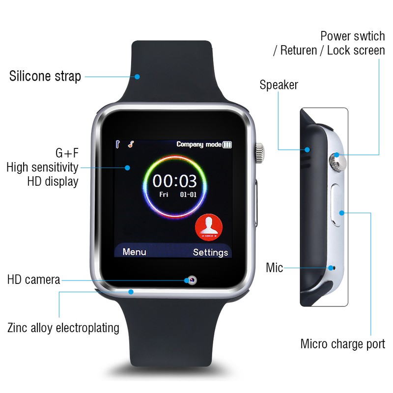 Waterproof Multi Function Unisex Fitness Workout Sports Black Phone Intelligent