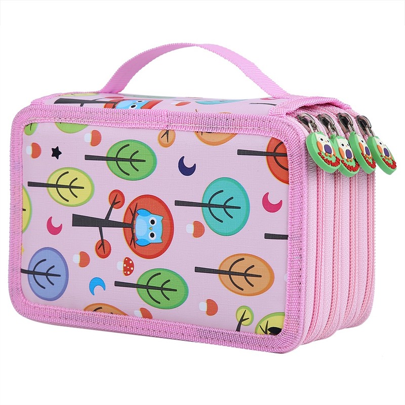 72 Slots Colorful Student Fabric Pen Bag Pencil Pouch Box