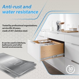 BAIDICE 1 Pair Stainless Steel Full Extension Ball Bearing Drawer Slides 8 10 12 14 16 18 20 22 24 Inch 100 LB Load Capacity Side Mount Cabinet Rails Dresser Metal Runners Kitchen Slider Glides