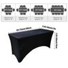 Yoquare 2 Pack Black 6FT Rectangular Spandex Table Cover -
