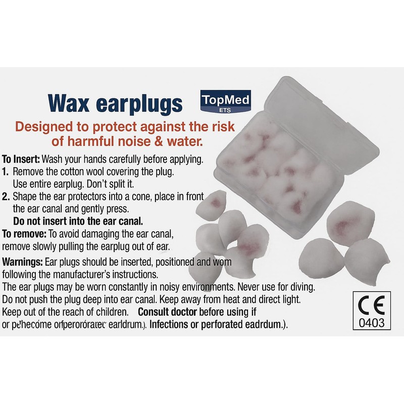 Wax Ear Plugs Earplugs for Sleep & Swimming Reusable Moldable