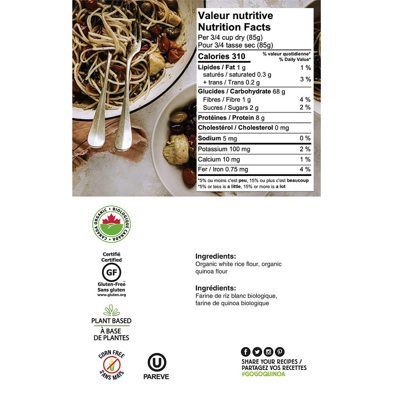 GoGo Quinoa Pasta Organic Rice and Quinoa Spaghetti | Gluten-Free
