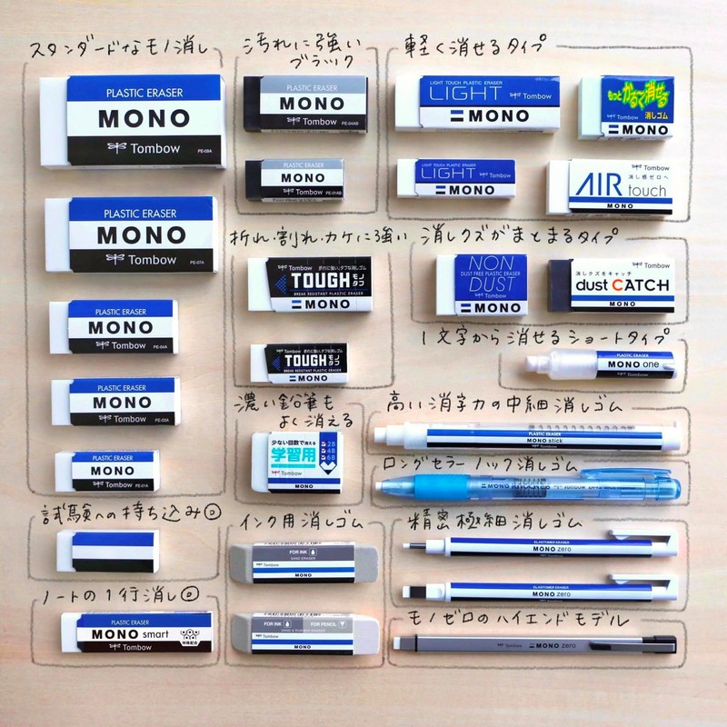 Tombow Pencil Eraser Mono PE07 (Large Size 1.2 x 2.9