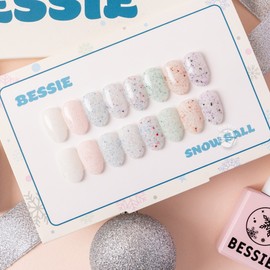 Bessie Besi Gel Snowball Glitter Nail 8 Piece Set / 베씨젤 스노우볼 글리터네일 8종 세트