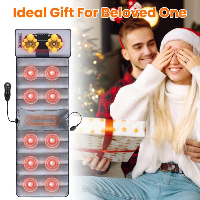 Full Body Electric Massage Mat w/Heat Vibration Massage Pad Cushion