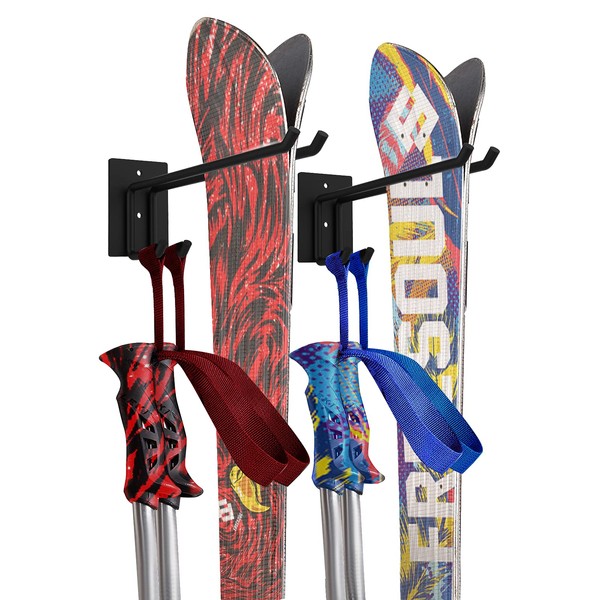 Foozet Ski Storage Rack with Ski Poles Storage Rack Wall