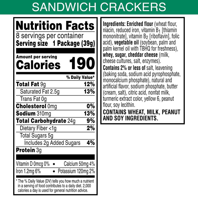 Keebler Sandwich Crackers, Single Serve Snack Crackers, Lunch Snacks, Club