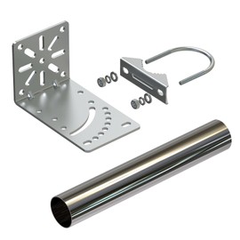 Amazmount 1.5" Diameter 12" Length Universal Outdoor Adjustable Antenna Mount Pole Bracket to Wall Weather Station Antenna Mast Mounting Pole Clamp Kit