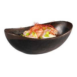 APS Marone 84731 Bowl 16.5 x 10 cm Height 5.5 cm Melamine Black with Brown Edge
