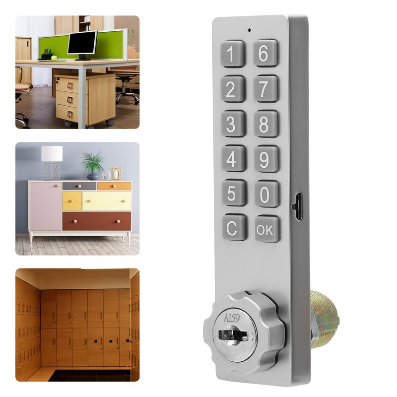 Keypad Cabinet Lock Password Key Unlocking Zinc Alloy Security With
