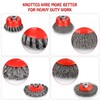 4 PCS Wire Wheel Brush for Angle Grinder, 4” Wheel