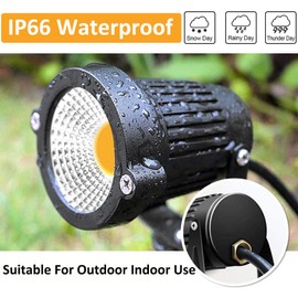 ZUCKEO 5W Low Voltage Landscape Lights LED Landscape Lighting Outdoor Pathway Lights With Connectors, Waterproof Aluminum Warm White Spotlights For Garden Yard Lawn Deck Driveway Floor Lighting(2pack)