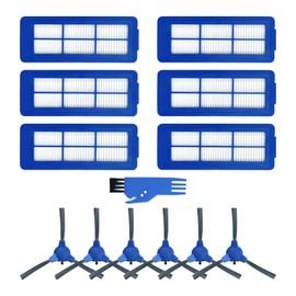 liveryde Liveryde Zubeho?r Kompatibel f1r Eufy RoboVac 11S Max, 15C Max, 30C Max, G10 G20 G30 Hybrid Staubsauger Ersatzteile Zubeh?rset, 6 Hepa-Filter, 6 Seitenbu?rsten