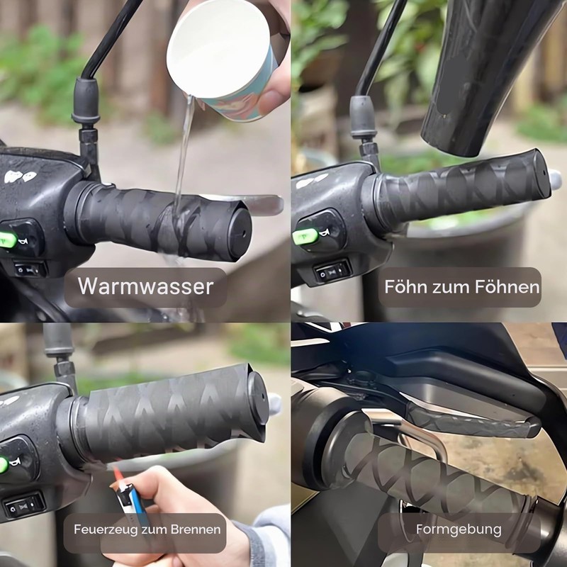 DHWEKU 4 x non-slip, heat-shrinkable motorcycle grip covers, easy to