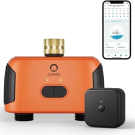 Lumary Smart Wi-Fi Watering Timer for Gardening with Brass Inlet(Gateway Included) - Outlet Quantity: 2 Outlet
