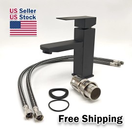 Unbranded Bathroom Sink Black Faucet Single Handle One Hole Rv Commercial Lavatory Vanity