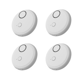 Lancoon 4 Pack Vibration Alarm 5 Sensitivity Levels 130dB Siren Adjustable Sound Security Sensor Slim Glass Break Burglar for Windows Doors Safes No Drilling