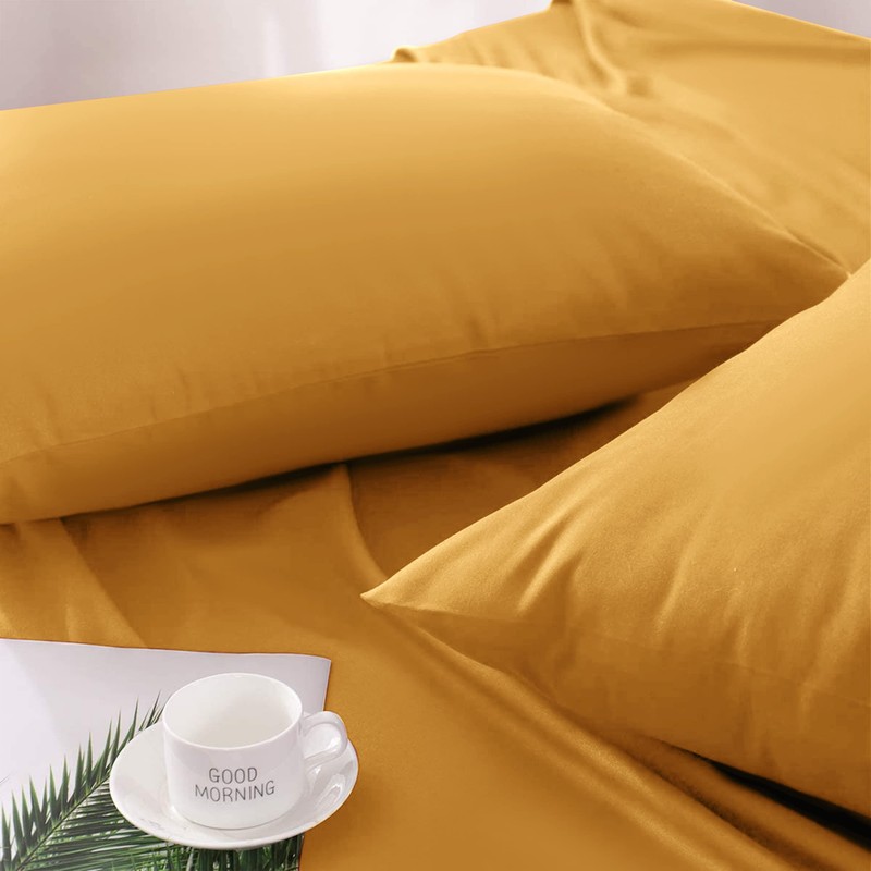 Hafaa Pillow Cases 2 Pack Brushed Microfiber Plain Pillow Cases
