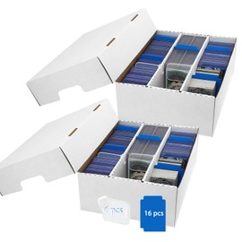 MZONGZI Card Storage Box 2400 Count,Monster 3 Row Storage Box Storagefor Collectible Trading Card,Soccer, Baseball Game Cards (2 pack)